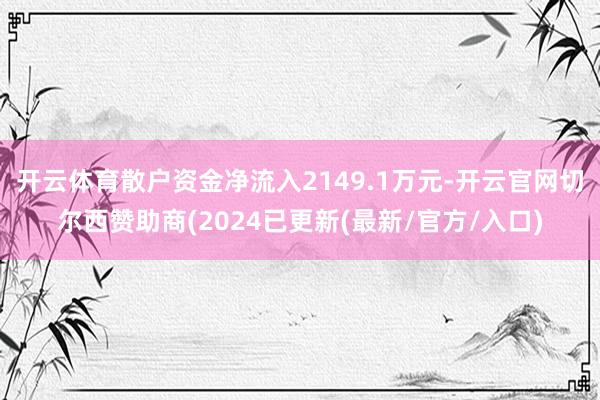 开云体育散户资金净流入2149.1万元-开云官网切尔西赞助商(2024已更新(最新/官方/入口)